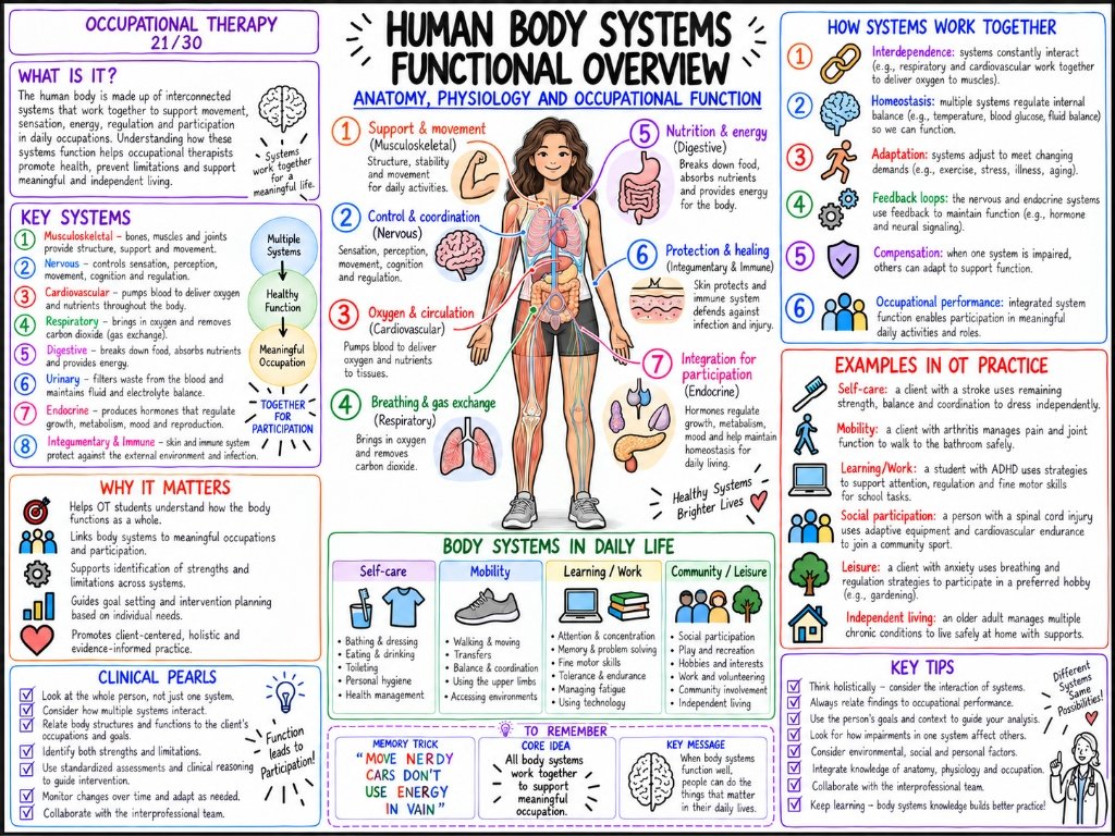 Human Body Systems Functional Overview (21/30) — Anatomy, Physiology and Occupational Function