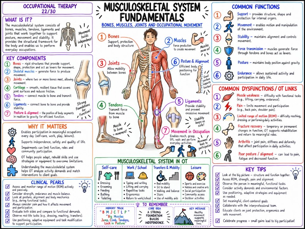 Musculoskeletal System Fundamentals (22/30) — Bones, Muscles, Joints and Occupational Movement