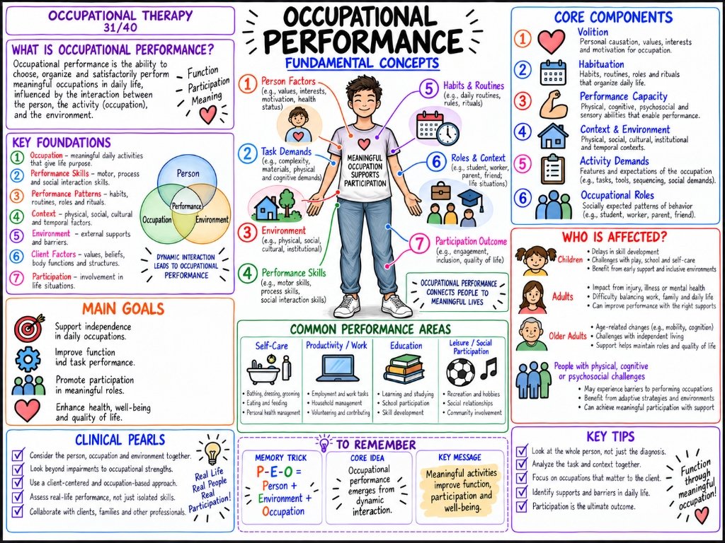 Occupational Performance Fundamental Concepts (31/40) — Person, Activity, Environment and Participation