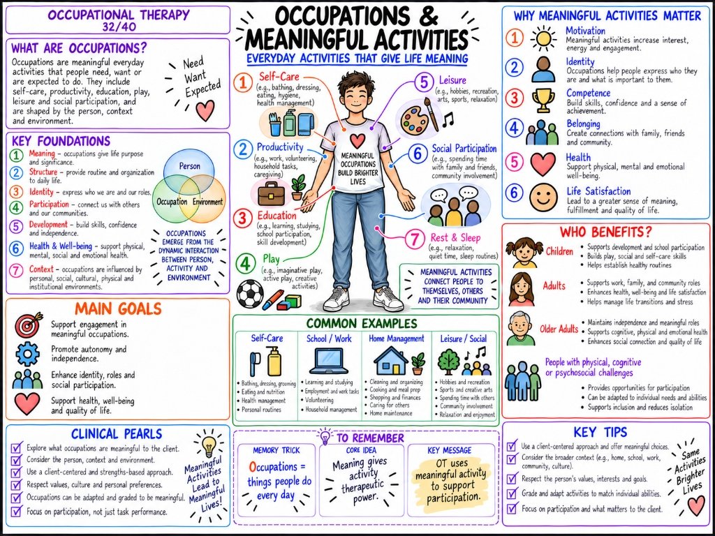 Occupations & Meaningful Activities (32/40) — Everyday Activities That Give Life Meaning