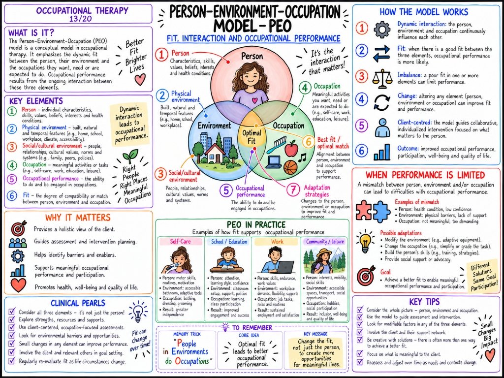 Person-Environment-Occupation Model (PEO) (13/20) — Fit, Interaction and Occupational Performance